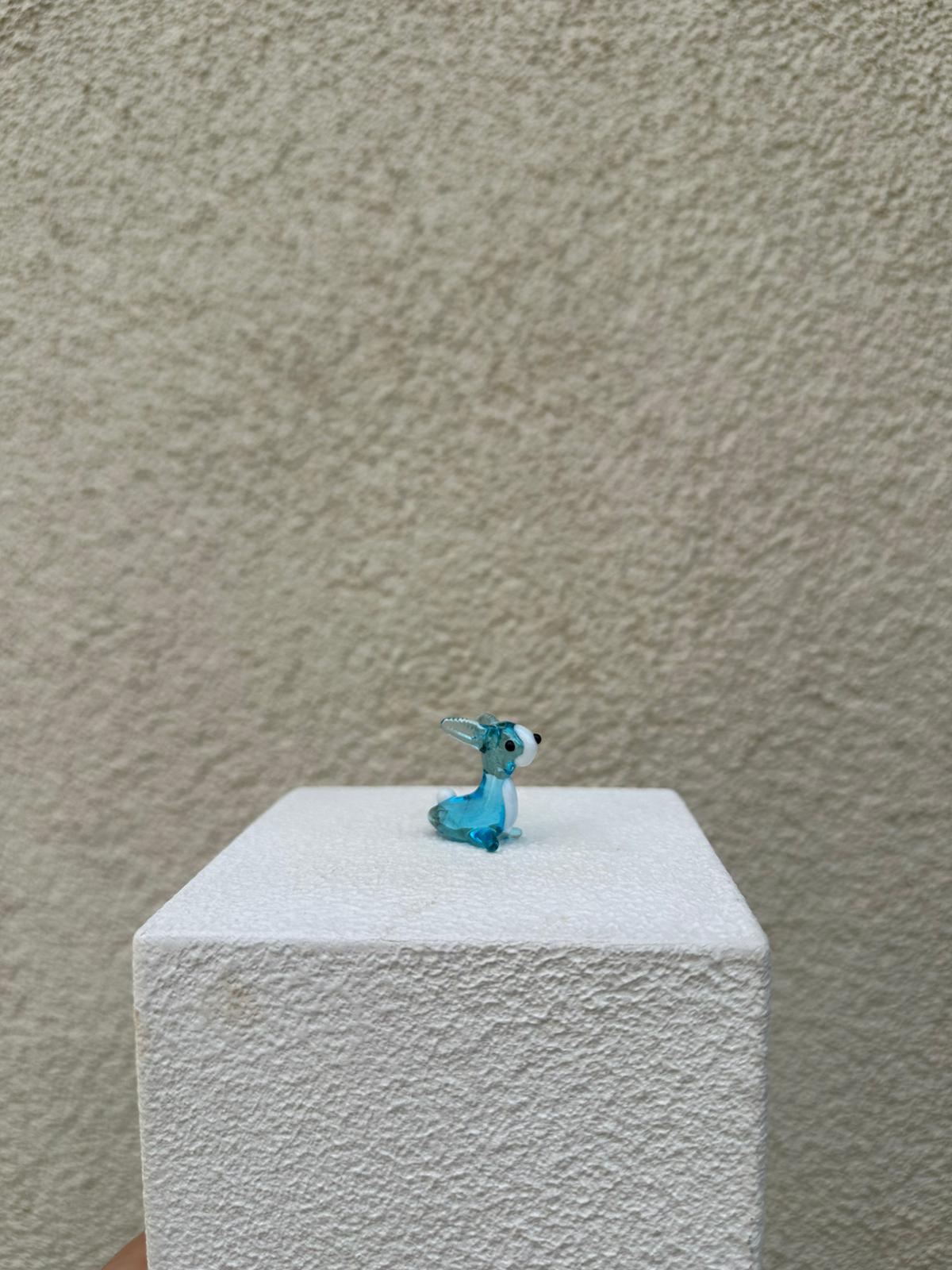 Blue Rabbit Glass Figurines