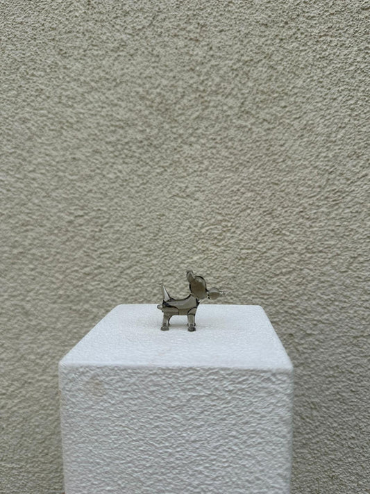 Grey Baloon Dog Glass Figurines