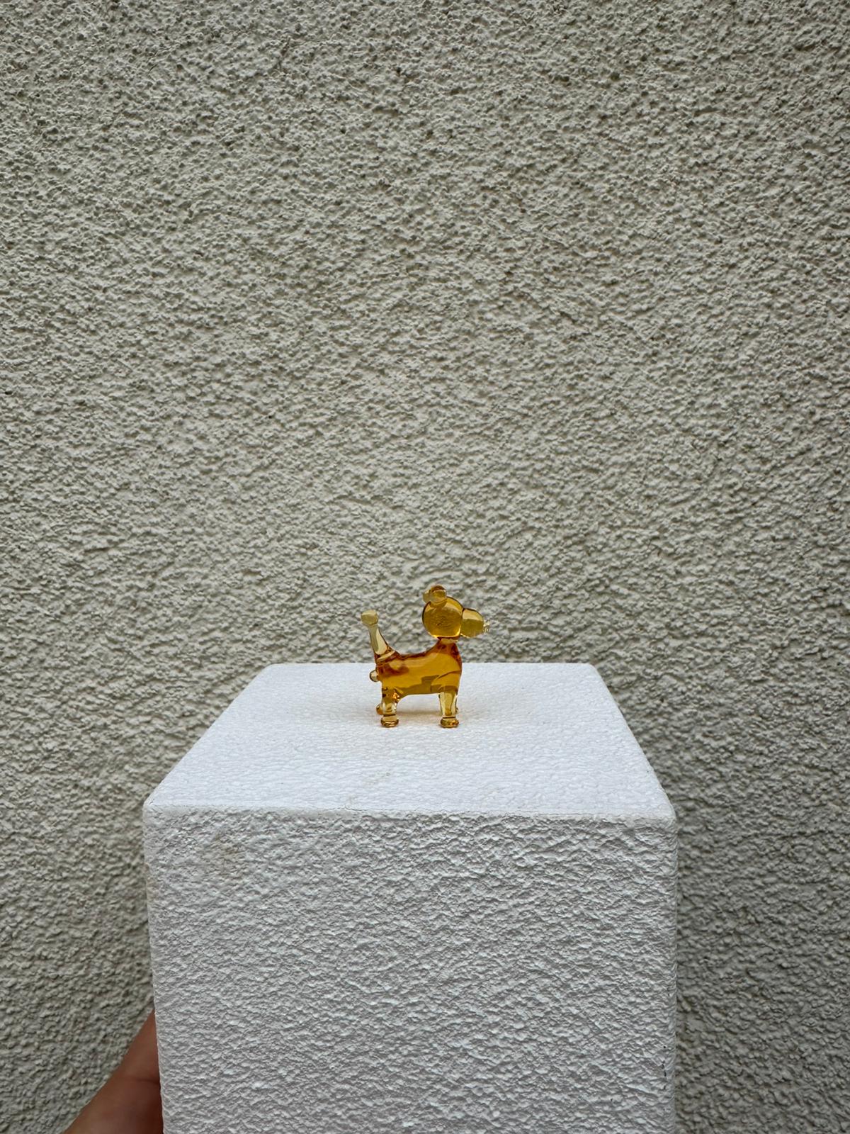 Yellow Baloon Dog Glass Figurines