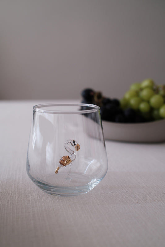 Gold Flamingo Glass