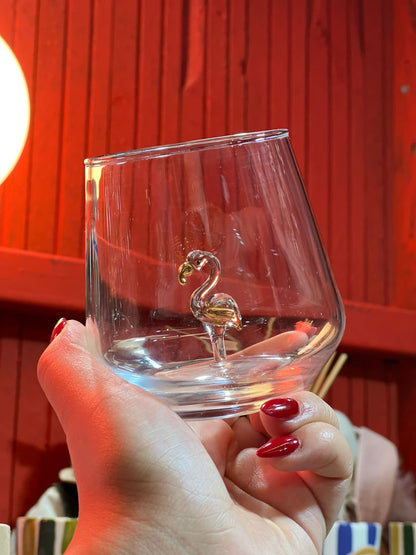 Gold Flamingo Glass