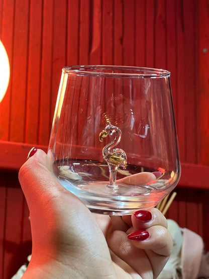 Gold Flamingo Glass