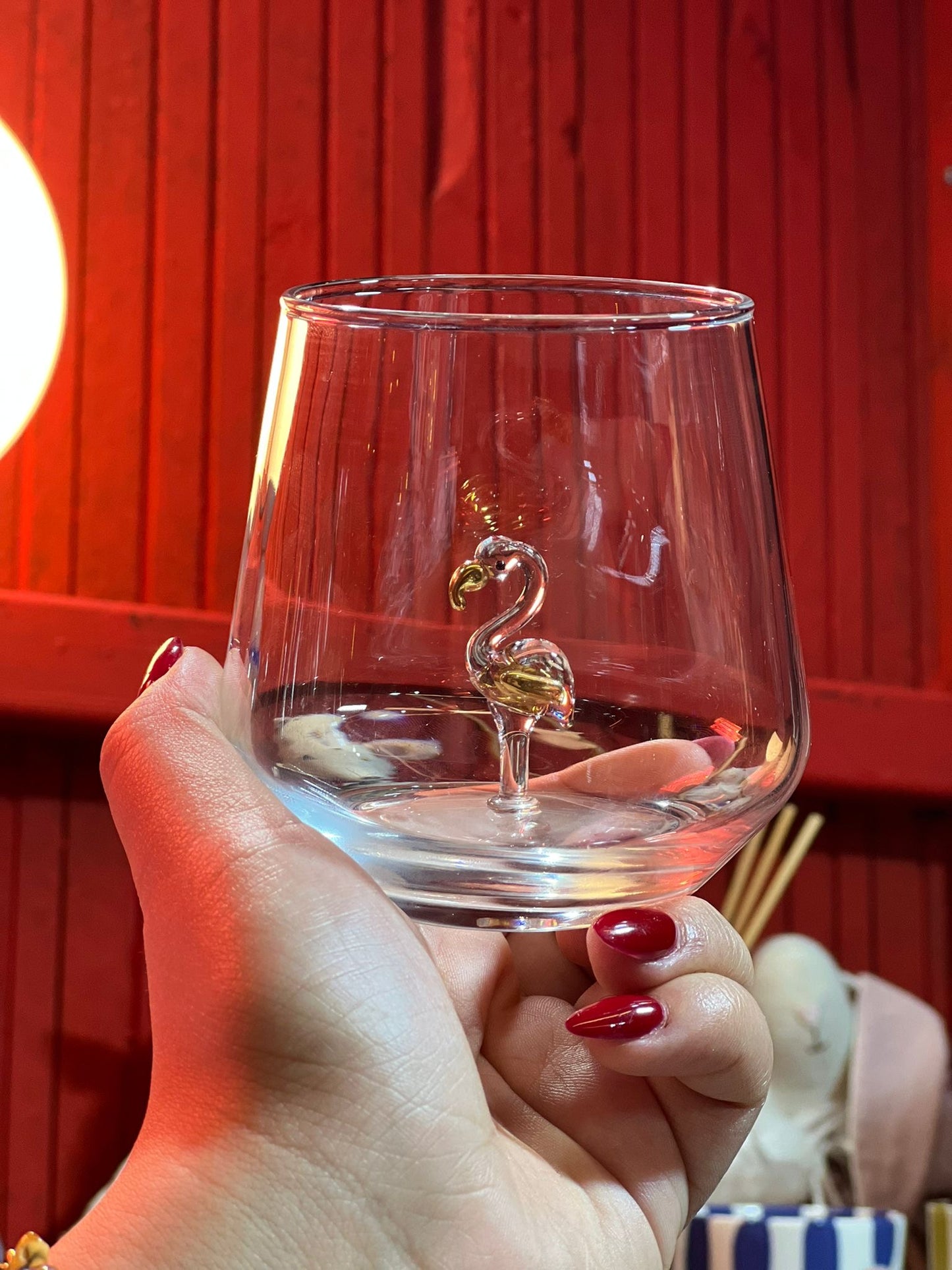 Gold Flamingo Glass