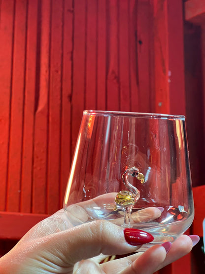 Gold Flamingo Glass