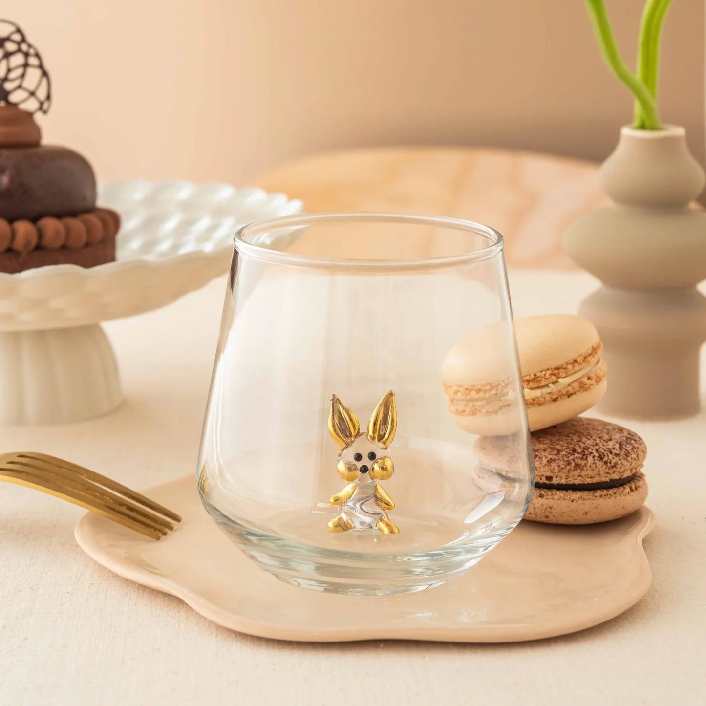 Gold Bunny Glass