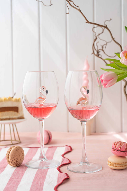 Wine Glasses Flamingo