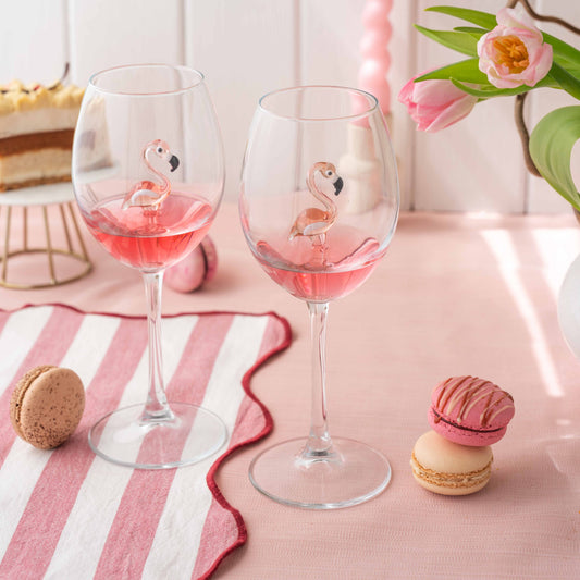 Wine Glasses Flamingo