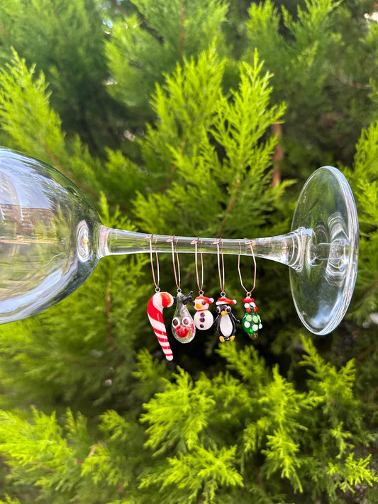 Christmas Wine Glass Marker Set of 5