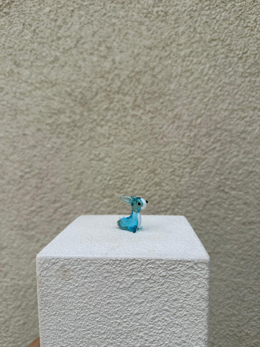 Blue Rabbit Glass Figurines