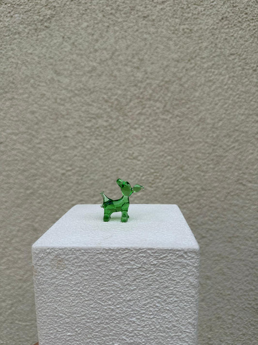 Green Baloon Dog Glass Figurines