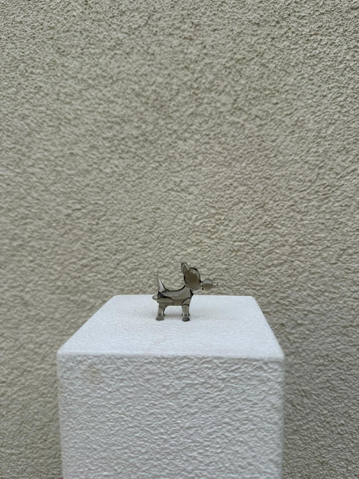 Grey Baloon Dog Glass Figurines