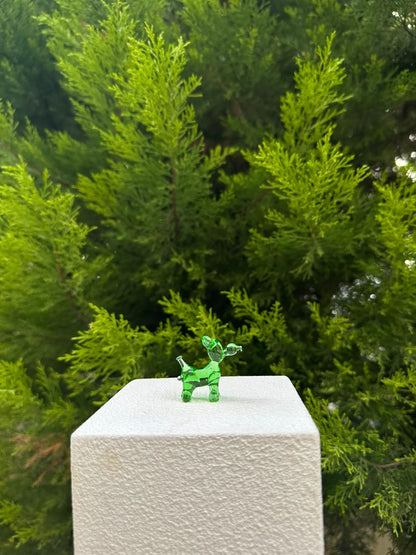 Green Baloon Dog Glass Figurines