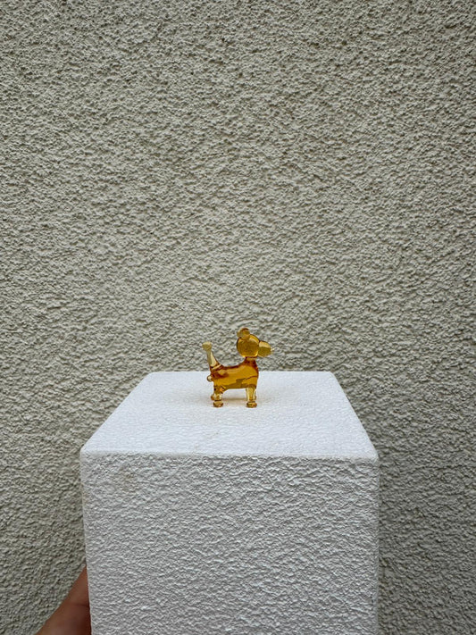 Yellow Baloon Dog Glass Figurines