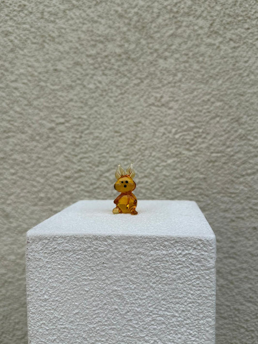 Amber Rabbit Glass Figurines