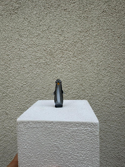 Grey Penguin Glass Figurines