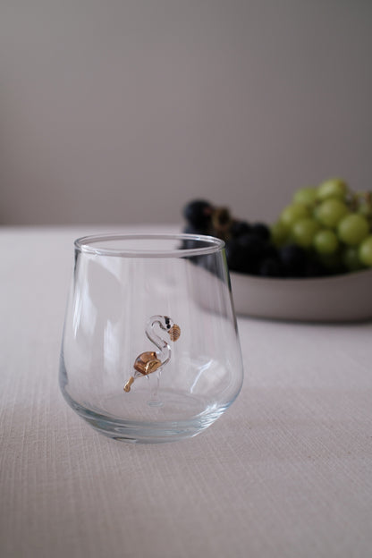 Gold Flamingo Glass